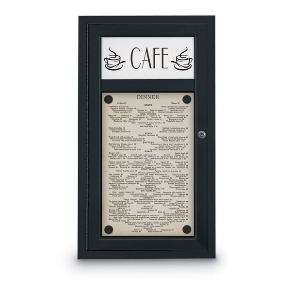 Enclosed Corkboard, 1 Door, 72"x48", 4" Fra, UV3419-SATIN-COBACC